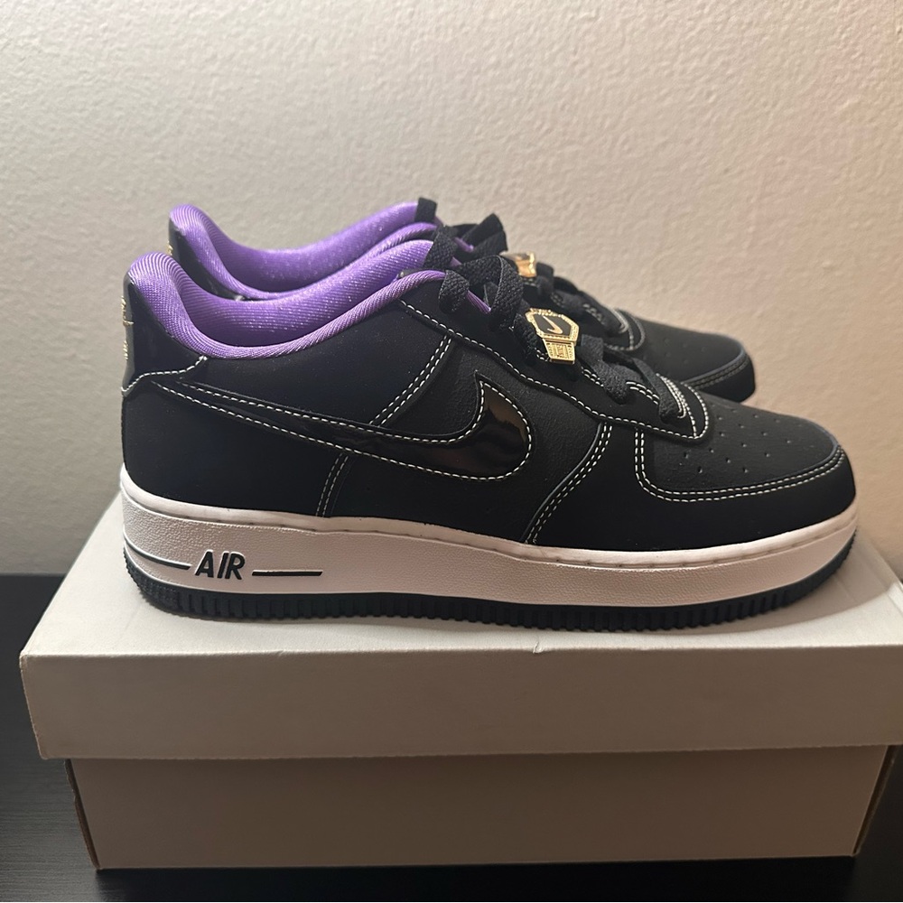 Nike Air Force 1 Low "Lakers" Black Purple Gold – Youth 6.5/Womens 8.5